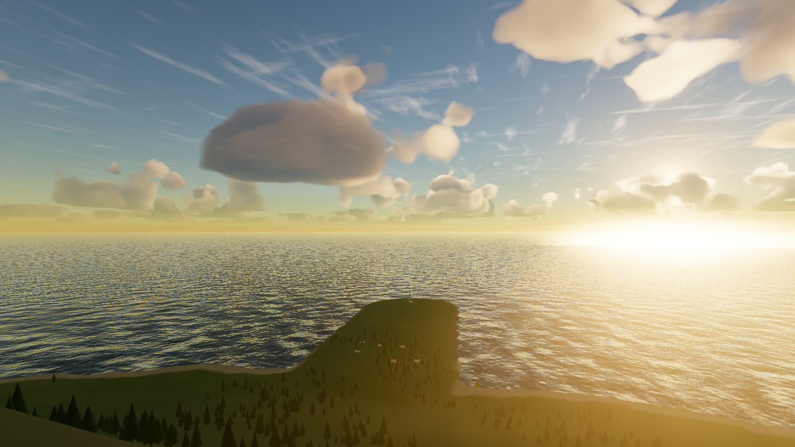 **Hill**: looking across the island